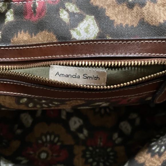 Unique AMANDA SMITH Canvas Handbag - beautiful interior! - Picture 5 of 6